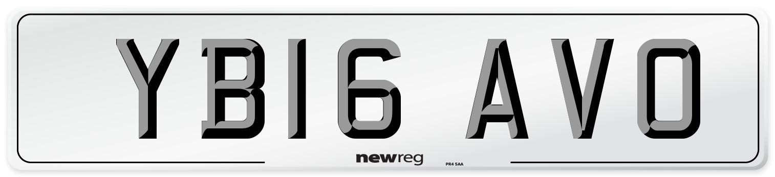 YB16 AVO Number Plate from New Reg